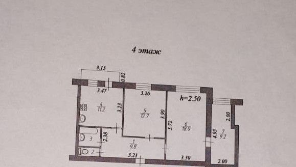 Продаётся 3-комнатная квартира, 65.6 м²