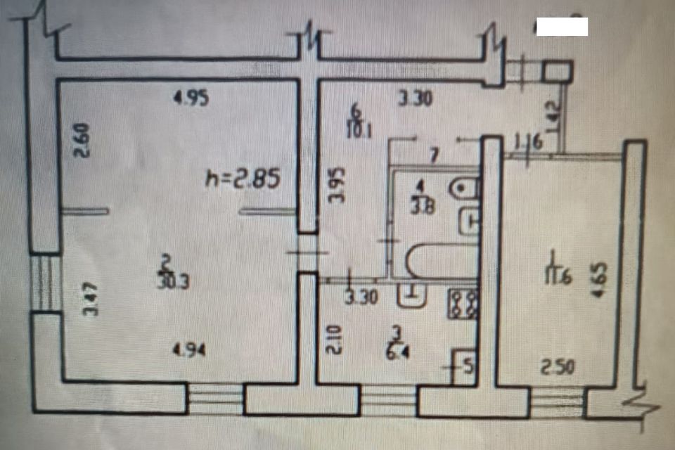 Продаётся 2-комнатная квартира, 63.2 м²