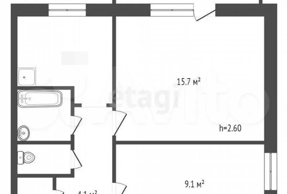 Продаётся 2-комнатная квартира, 40 м²