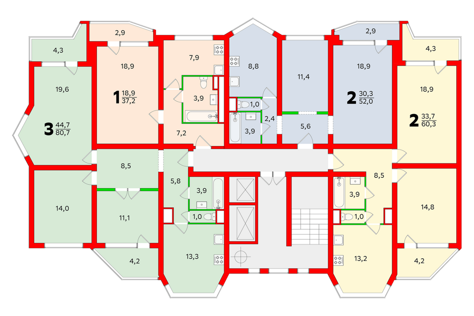 Продаётся 1-комнатная квартира, 37.6 м²