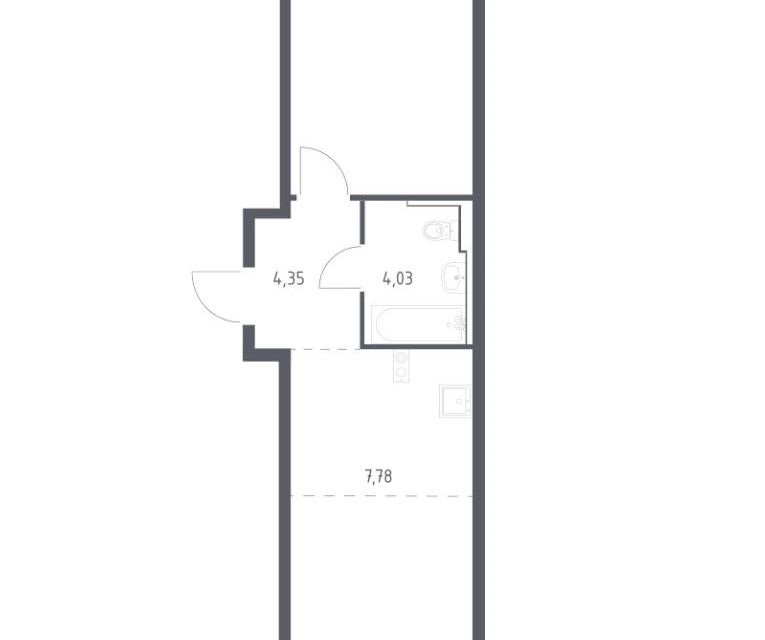 Продаётся 1-комнатная квартира, 44.25 м²