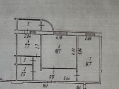 Продаётся 2-комнатная квартира, 57.2 м²