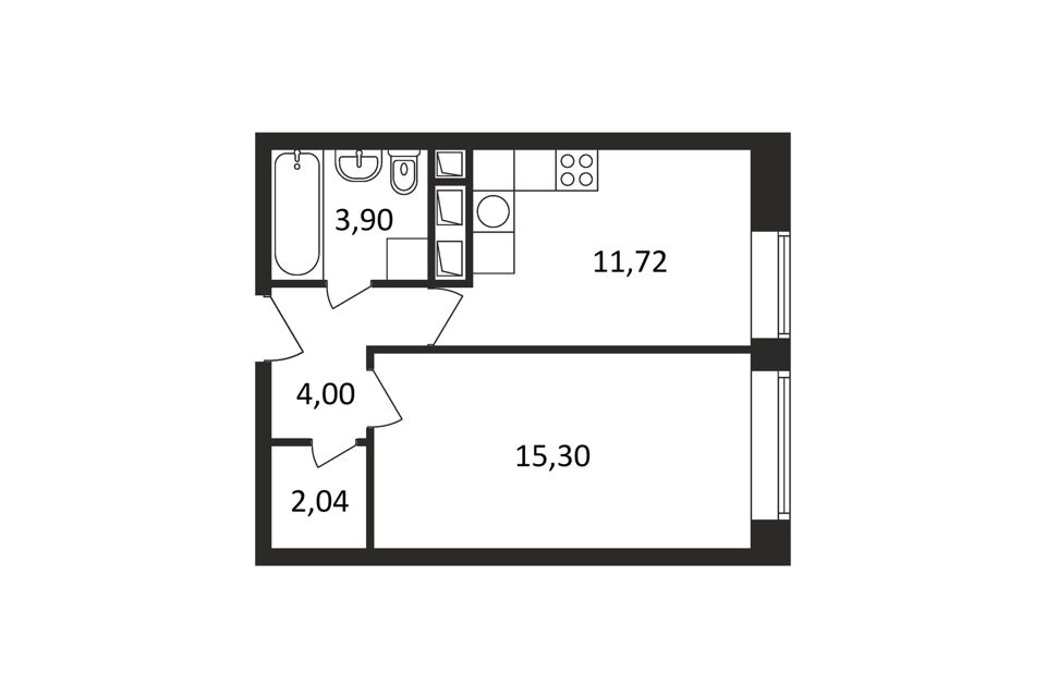 Продаётся 1-комнатная квартира, 37 м²