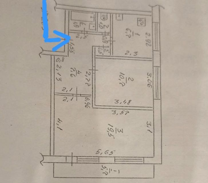 Продаётся 2-комнатная квартира, 53 м²
