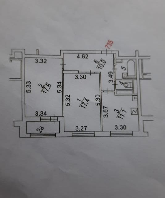 Продаётся 2-комнатная квартира, 60.9 м²