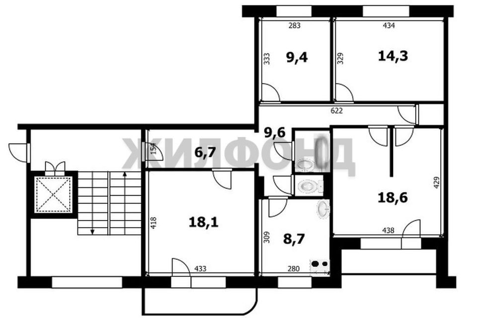 Продаётся 4-комнатная квартира, 90.1 м²