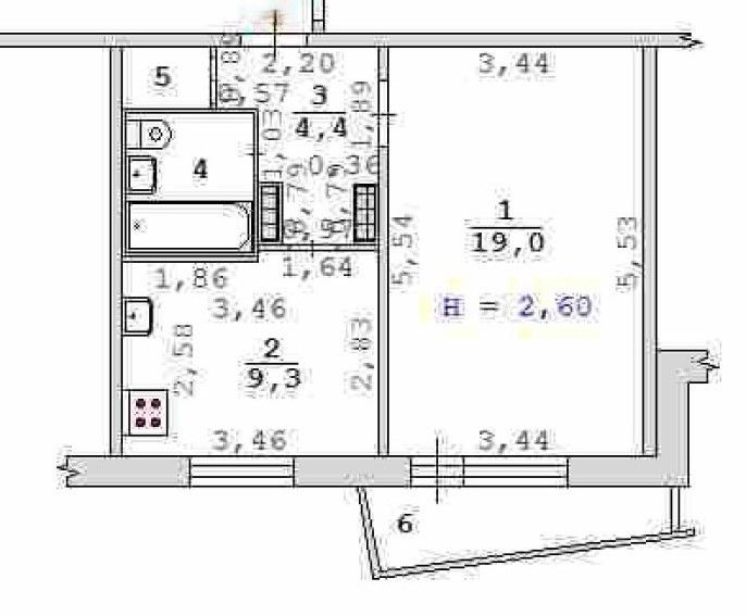 Продаётся 1-комнатная квартира, 37.2 м²