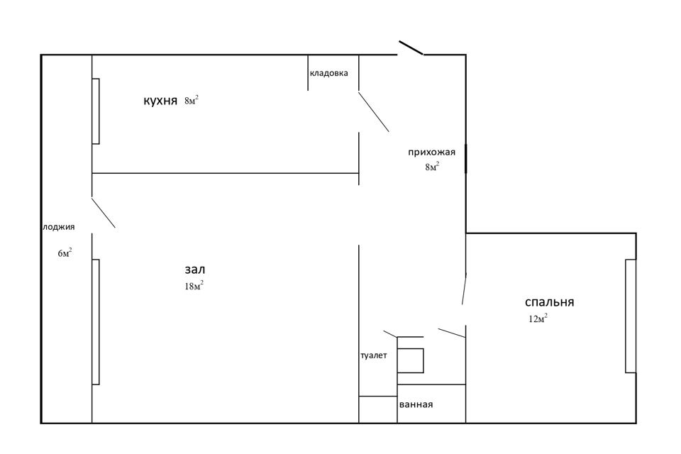 Продаётся 2-комнатная квартира, 49 м²