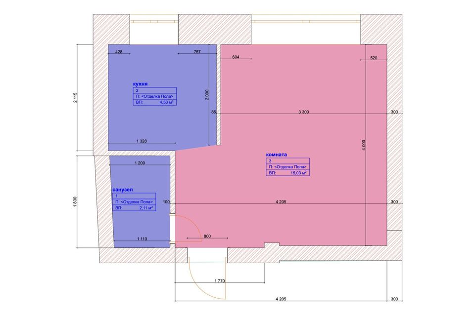 Продаётся 1-комнатная квартира, 21.64 м²