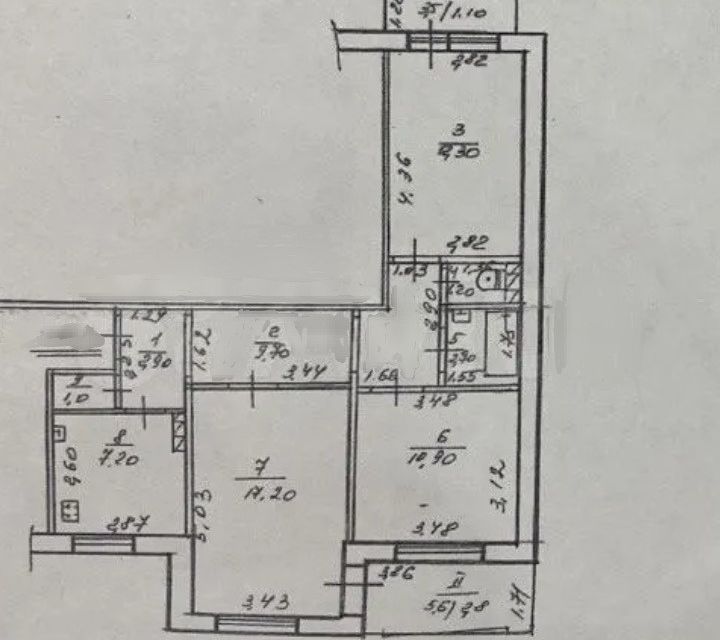 Продаётся 3-комнатная квартира, 73 м²