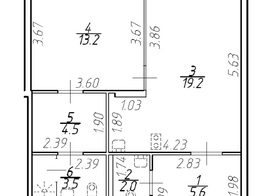 Продаётся 1-комнатная квартира, 48 м²