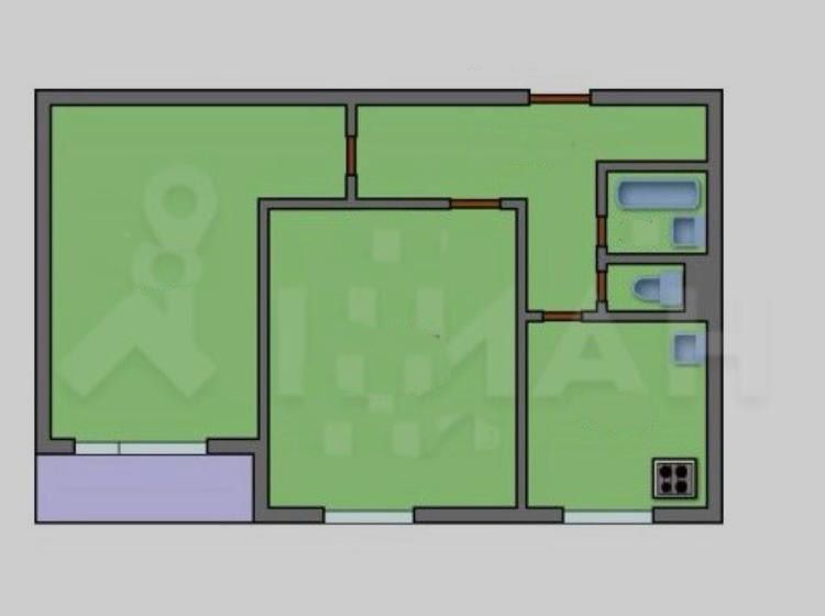 Продаётся 2-комнатная квартира, 45.9 м²