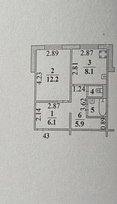 Продаётся 1-комнатная квартира, 36 м²