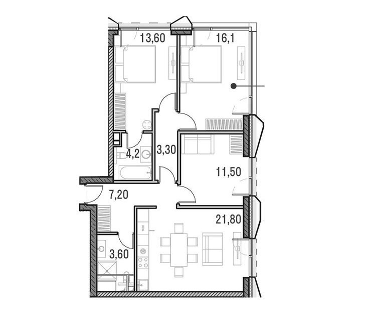 Продаётся 3-комнатная квартира, 81.2 м²