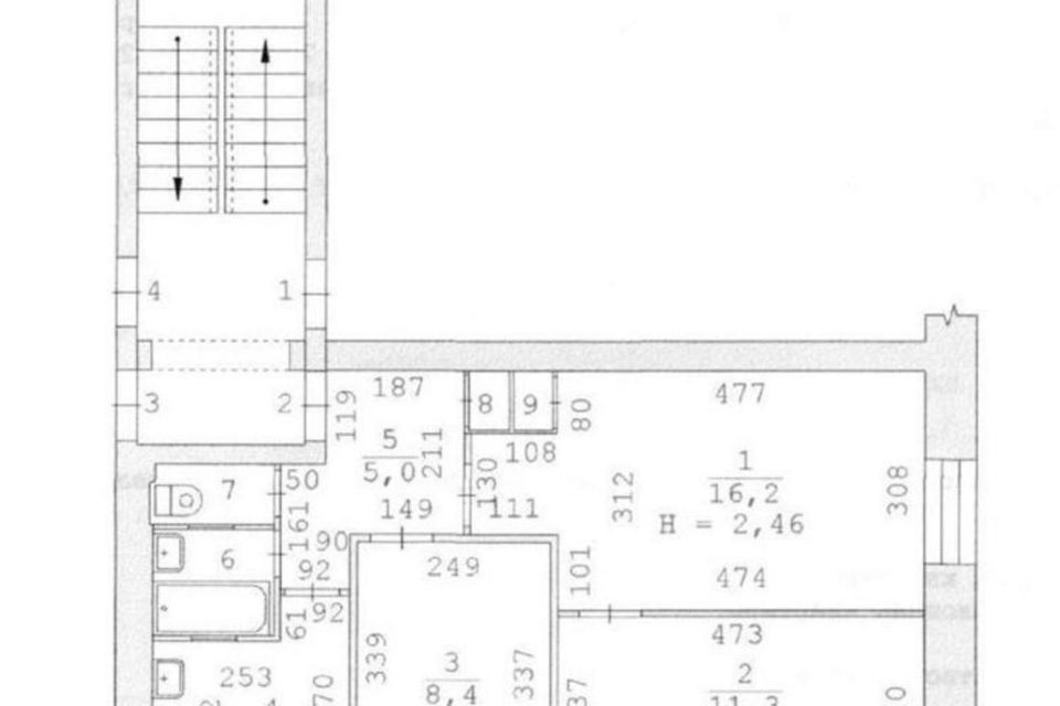 Продаётся 3-комнатная квартира, 51 м²
