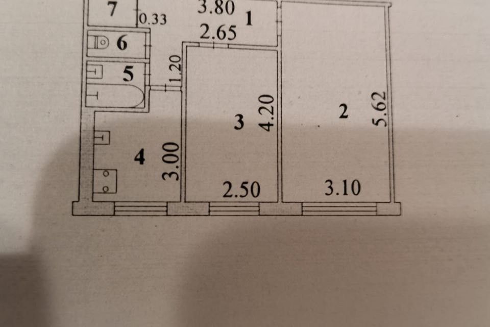 Продаётся 2-комнатная квартира, 44.1 м²