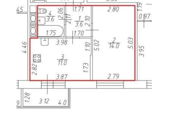 Продаётся 1-комнатная квартира, 32.2 м²