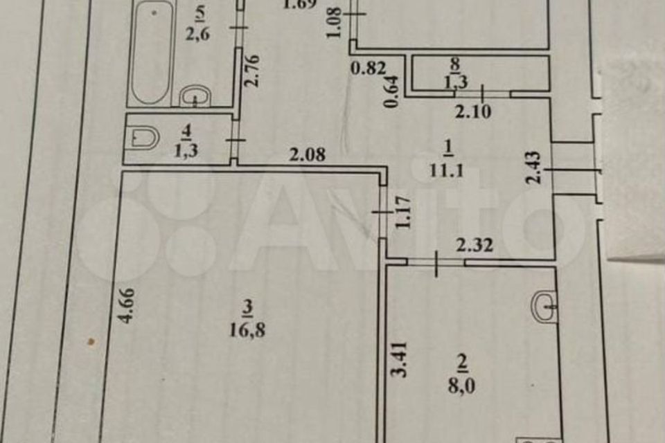Продаётся 3-комнатная квартира, 70 м²