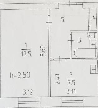 Продаётся 1-комнатная квартира, 35.1 м²