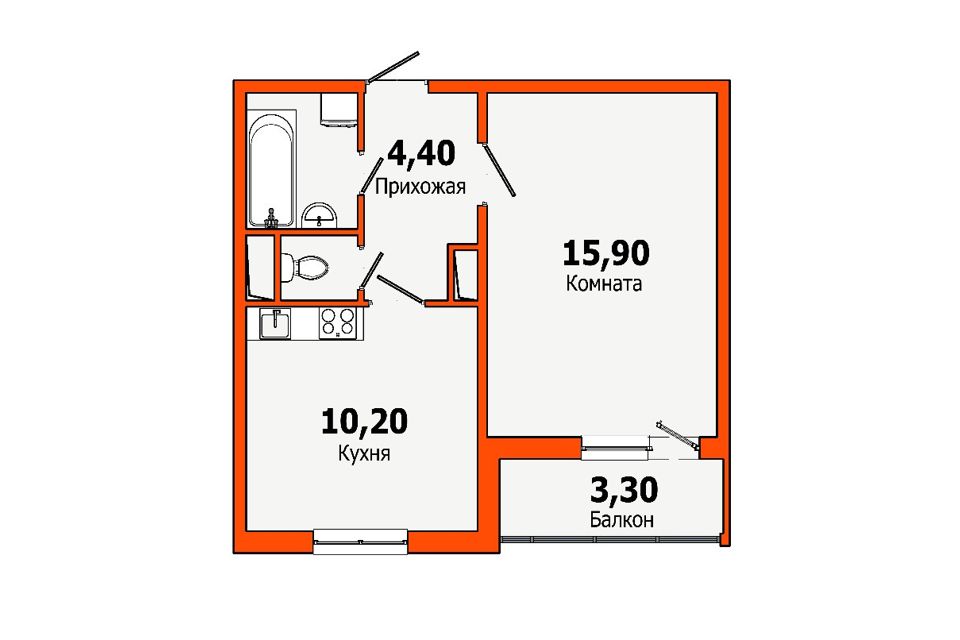 Продаётся 1-комнатная квартира, 34.7 м²