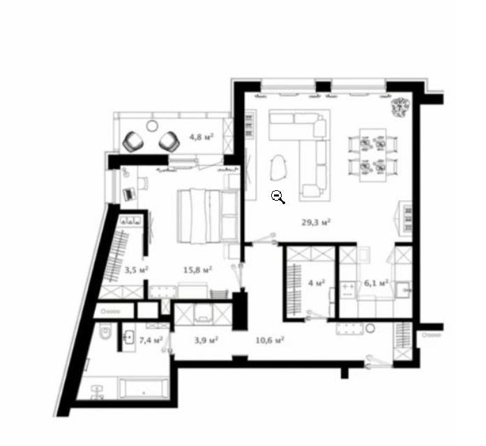 Продаётся 2-комнатная квартира, 88.2 м²
