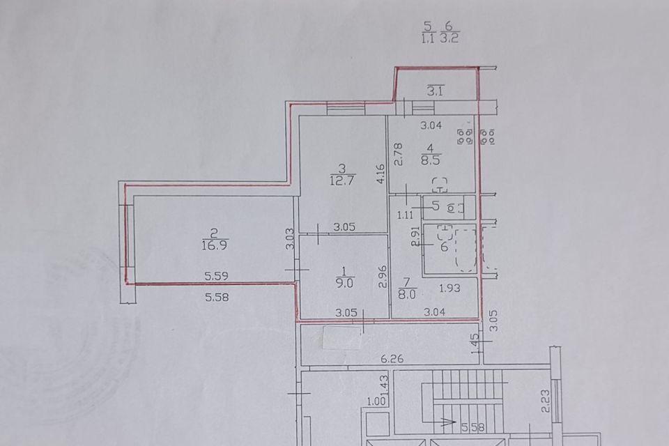 Продаётся 2-комнатная квартира, 59.4 м²