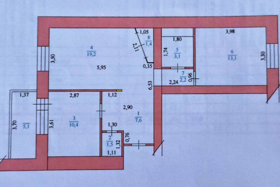 Продаётся 2-комнатная квартира, 59 м²
