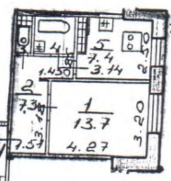 Продаётся 1-комнатная квартира, 32 м²