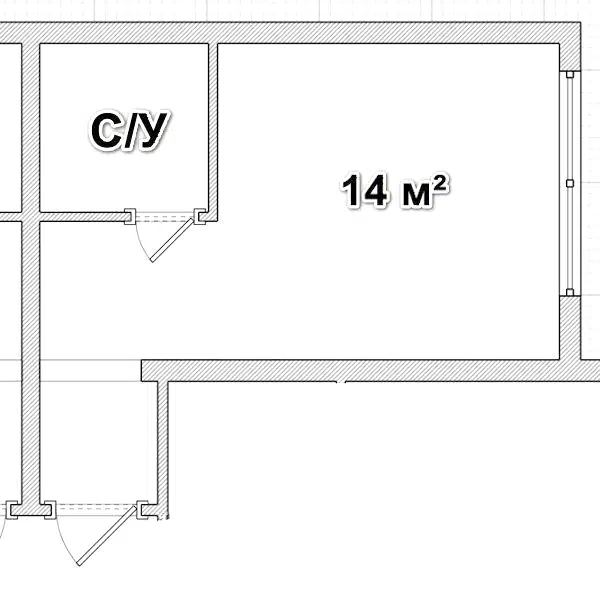 Продаётся студия, 14 м²