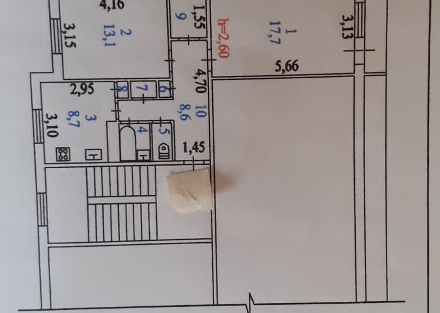 Продаётся 2-комнатная квартира, 54.8 м²