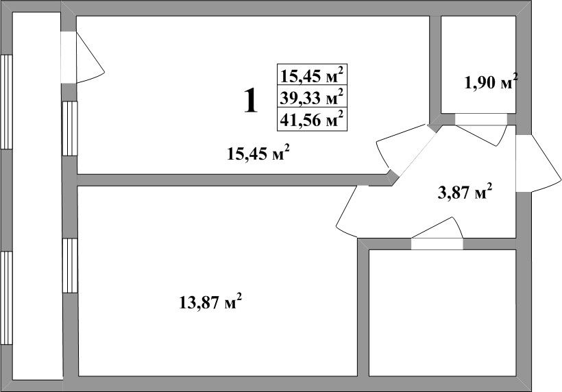 Продаётся 1-комнатная квартира, 39 м²