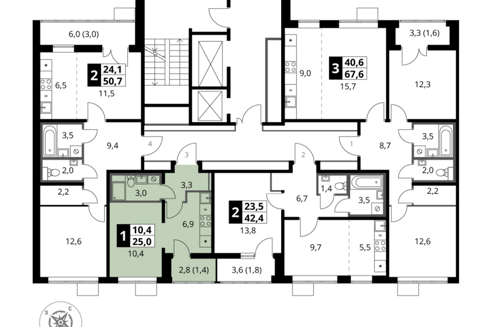 Продаётся 1-комнатная квартира, 25 м²