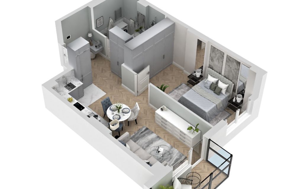 Продаётся 1-комнатная квартира, 46 м²