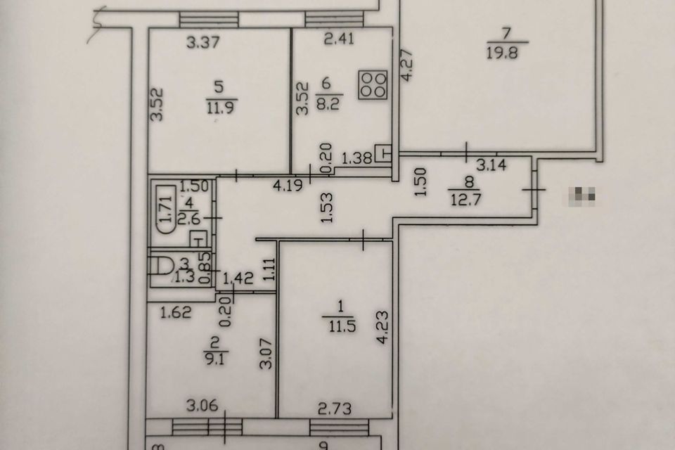 Продаётся 4-комнатная квартира, 80 м²