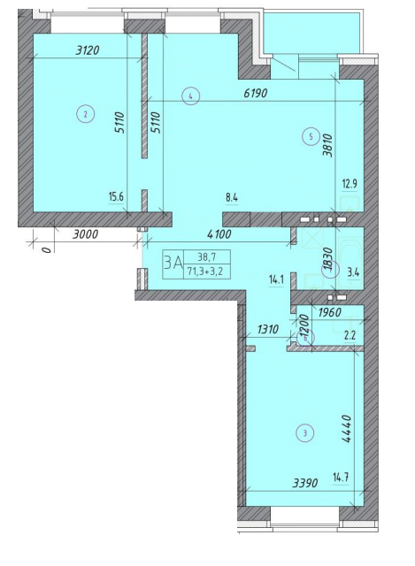 Продаётся 3-комнатная квартира, 72.9 м²