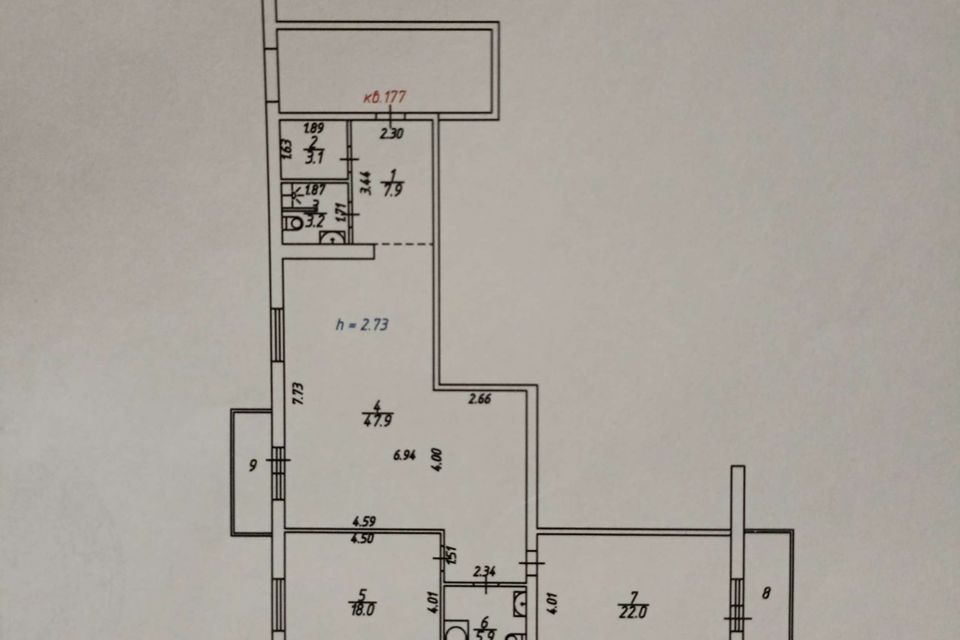 Продаётся 2-комнатная квартира, 108 м²