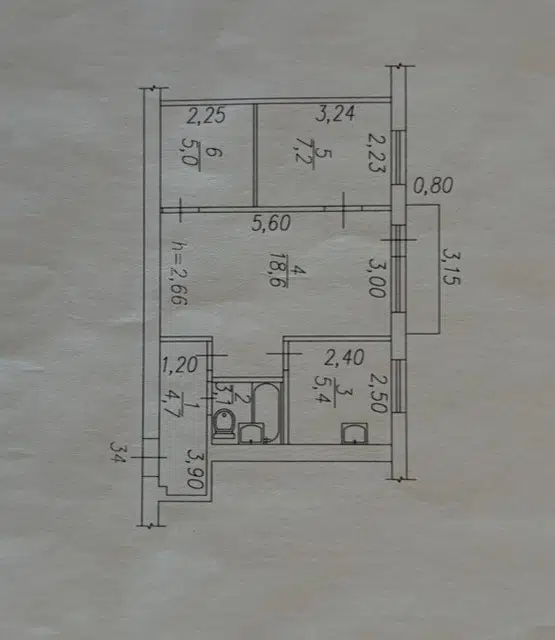 Продаётся 2-комнатная квартира, 44 м²