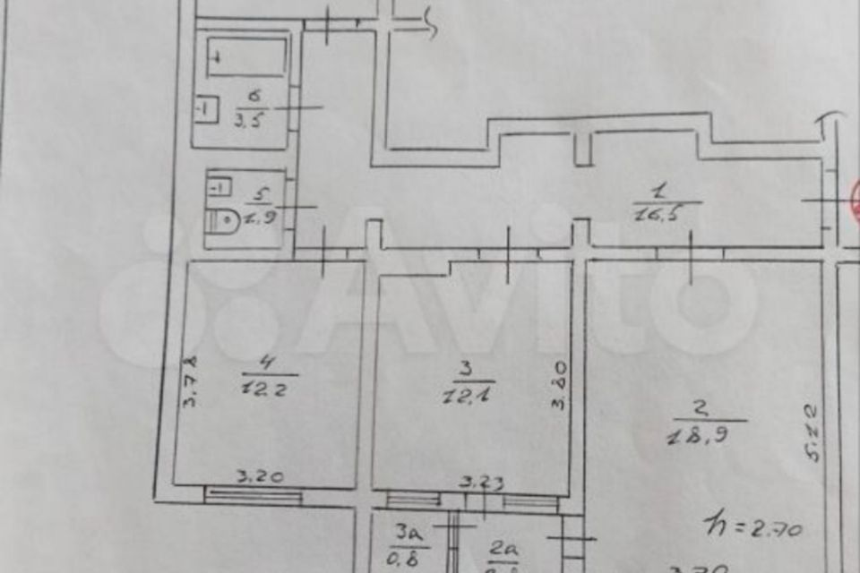 Продаётся 3-комнатная квартира, 80.1 м²