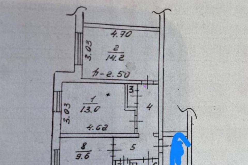 Продаётся 2-комнатная квартира, 49.1 м²