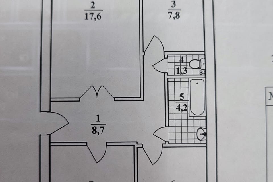 Продаётся 3-комнатная квартира, 62.6 м²