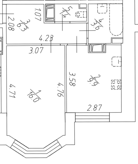 Продаётся 1-комнатная квартира, 37.2 м²
