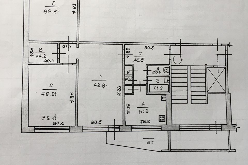 Продаётся 3-комнатная квартира, 61 м²