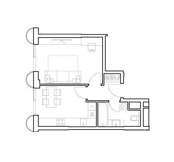 Продаётся 1-комнатная квартира, 36.8 м²