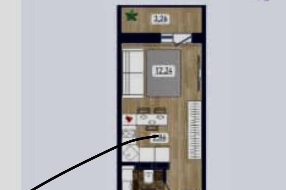 Продаётся студия, 24 м²