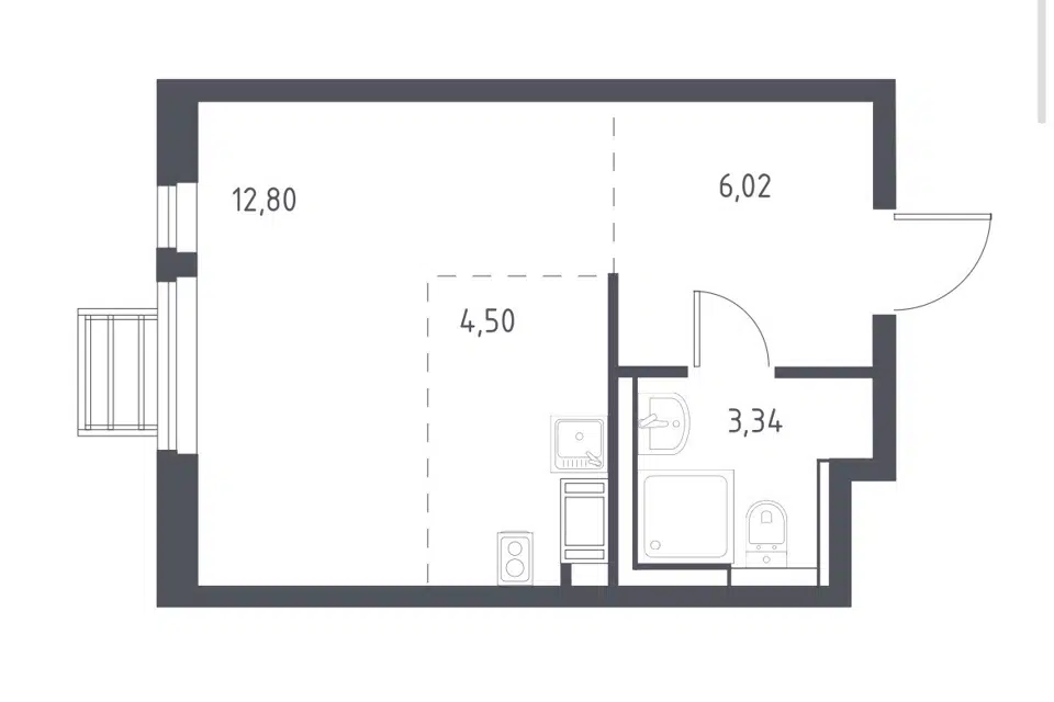 Продаётся студия, 27.1 м²