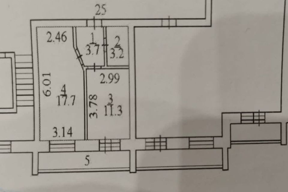 Продаётся 1-комнатная квартира, 35.9 м²