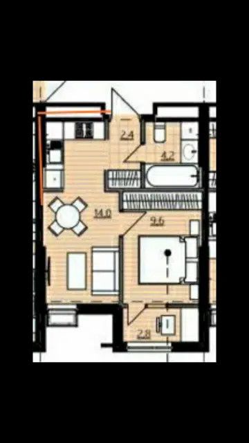 Продаётся 1-комнатная квартира, 30 м²