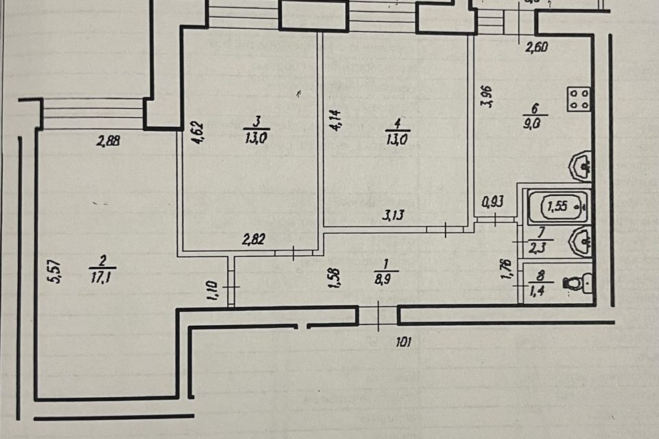 Продаётся 3-комнатная квартира, 66.2 м²
