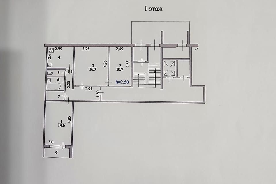 Продаётся 3-комнатная квартира, 62.2 м²