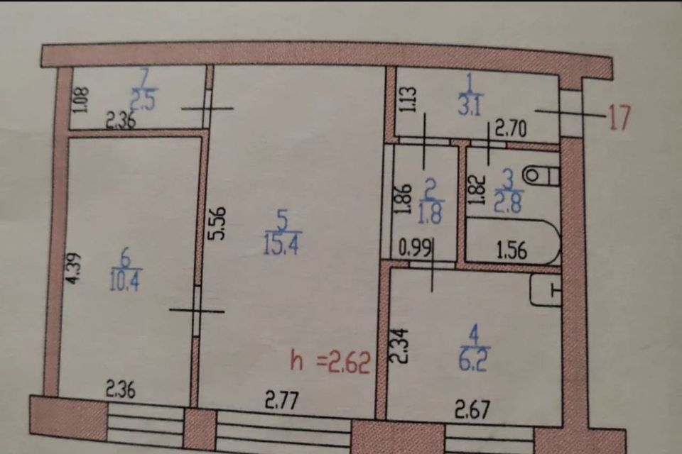 Продаётся 2-комнатная квартира, 42.2 м²